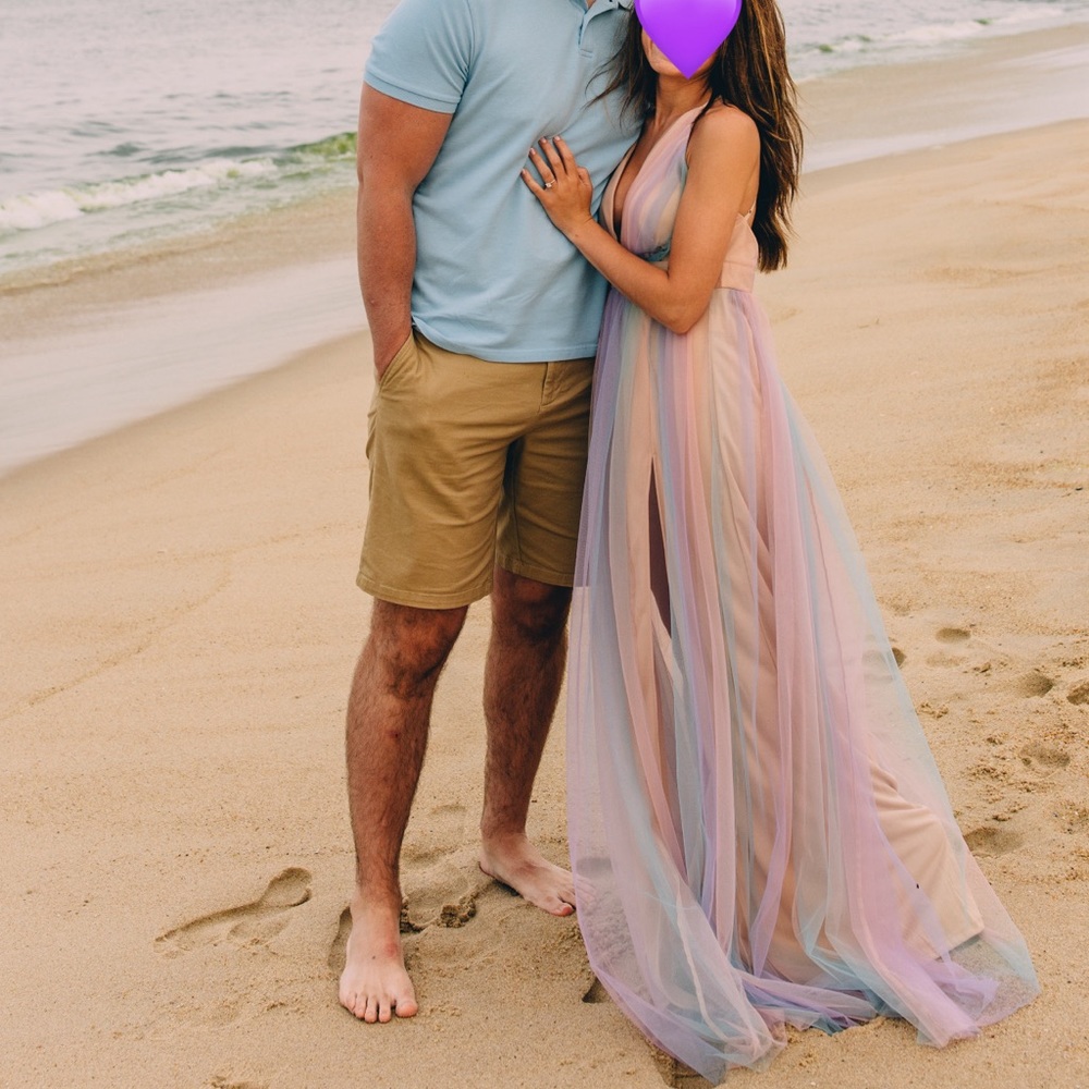 Reddress multicolored sheer maxi dress